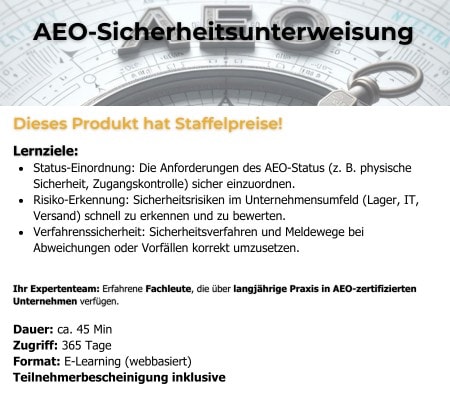 AEO-Sicherheitsunterweisung [Digital]