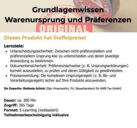 Grundlagenwissen Warenursprung und Präferenzen [Digital]