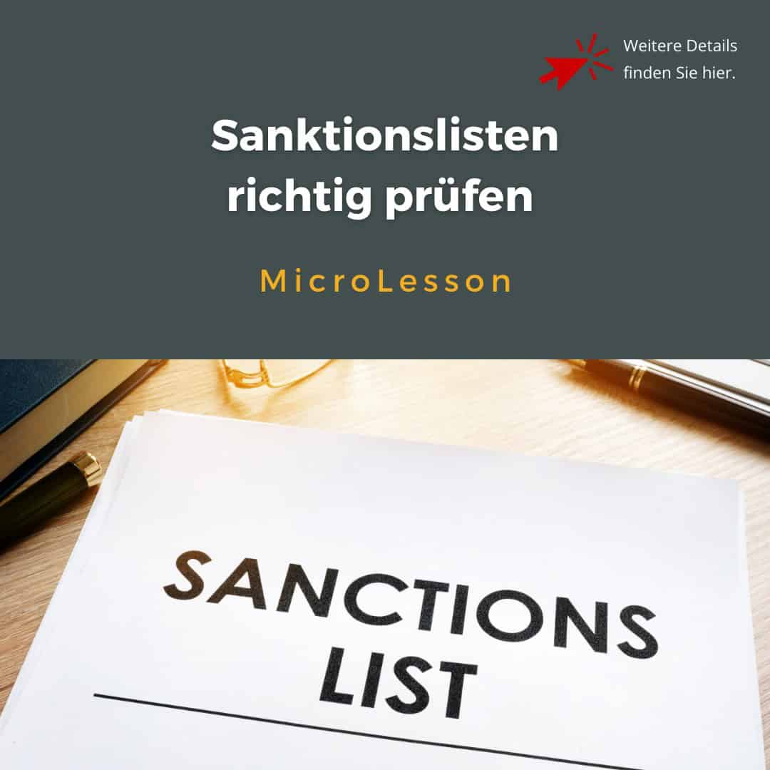 Sanktionslistenprüfung,Sanktionslisten Export,Exportkontrolle Sanktionslisten,EU Sanktionslisten,UN Sanktionslisten,OFAC SDN List,Geschäftspartnerprüfung,Screening Export,False Positive Sanktionsliste,Dokumentation Sanktionslisten,Compliance Export,ICP Exportkontrolle,AWG §18,AWV §§74–77